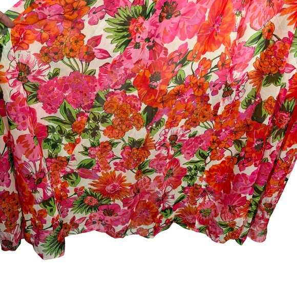 MultiStrap Fairycore Vacation Free People Inspired Pink Floral Maxi Dress Sz L - Picture 4 of 11